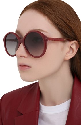 Женские солнцезащитные очки CHLOÉ бордового цвета, арт. CH0002S | Фото 2 (Тип очков: С/з; Очки форма: Круглые)