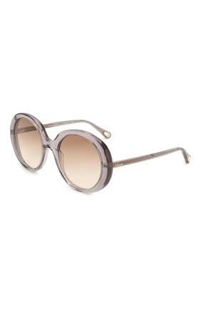 Женские солнцезащитные очки CHLOÉ серого цвета, арт. CH0007S | Фото 1 (Тип очков: С/з; Очки форма: Круглые)