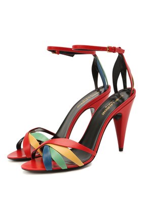 Женские кожаные босоножки kristen SAINT LAURENT красного цвета по цене 76550 руб., арт. 650843/19X10 | Фото 1 Женские кожаные босоножки kristen SAINT LAURENT красного цвета, арт. 650843/19X10 | Фото 1
