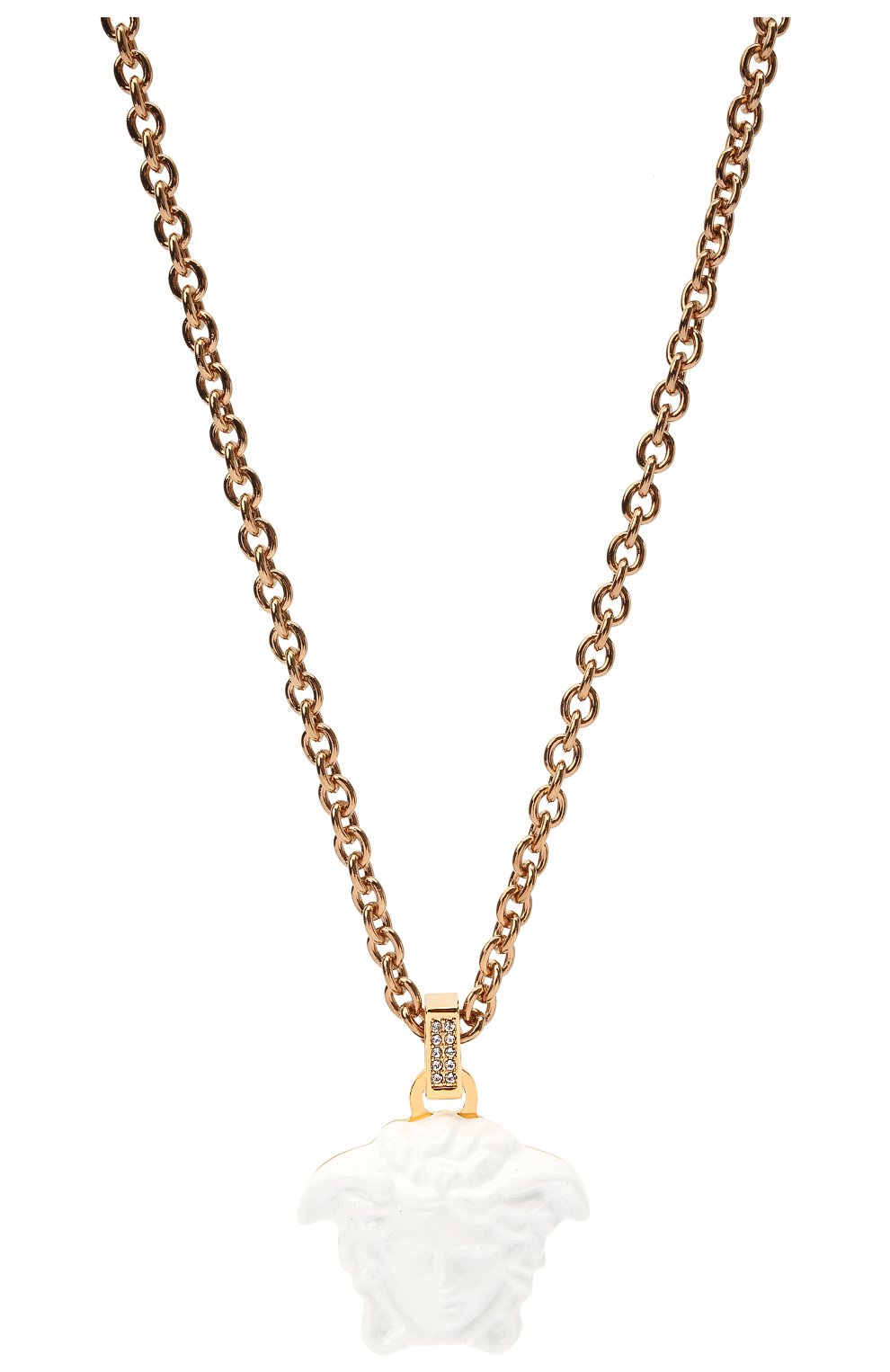 Женское кулон на цепочке la medusa VERSACE белого цвета по цене 47500 руб., арт. DG1I125/DMTVX | Фото 2 Женское кулон на цепочке la medusa VERSACE белого цвета, арт. DG1I125/DMTVX | Фото 2