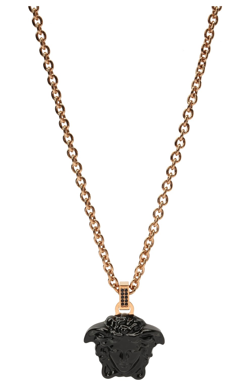 Женское кулон на цепочке la medusa VERSACE черного цвета по цене 47500 руб., арт. DG1I125/DMTVX | Фото 2 Женское кулон на цепочке la medusa VERSACE черного цвета, арт. DG1I125/DMTVX | Фото 2