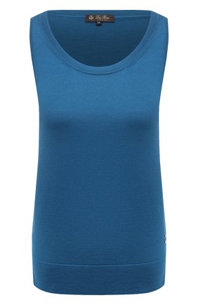 Женский топ из смеси шелка и хлопка LORO PIANA синего цвета по цене 58050 руб., арт. FAI5014 | Фото 1 Женский топ из смеси шелка и хлопка LORO PIANA синего цвета, арт. FAI5014 | Фото 1