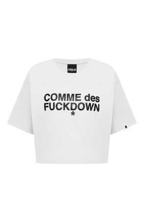 Женская хлопковая футболка COMME DES FUCKDOWN белого цвета по цене 4925 руб., арт. CDFD1342 | Фото 1 Женская хлопковая футболка COMME DES FUCKDOWN белого цвета, арт. CDFD1342 | Фото 1