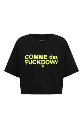 Женская хлопковая футболка COMME DES FUCKDOWN черного цвета по цене 4925 руб., арт. CDFD1342 | Фото 1 Женская хлопковая футболка COMME DES FUCKDOWN черного цвета, арт. CDFD1342 | Фото 1