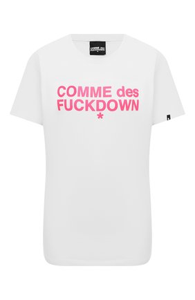 Женская хлопковая футболка COMME DES FUCKDOWN белого цвета по цене 4925 руб., арт. CDFD1343 | Фото 1 Женская хлопковая футболка COMME DES FUCKDOWN белого цвета, арт. CDFD1343 | Фото 1