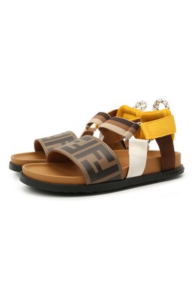 Детские кожаные сандалии FENDI коричневого цвета по цене 31600 руб., арт. JMR340/AEGK/32-39 | Фото 1 Детские кожаные сандалии FENDI коричневого цвета, арт. JMR340/AEGK/32-39 | Фото 1