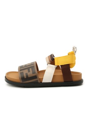 Детские кожаные сандалии FENDI коричневого цвета по цене 31600 руб., арт. JMR340/AEGK/32-39 | Фото 2 Детские кожаные сандалии FENDI коричневого цвета, арт. JMR340/AEGK/32-39 | Фото 2