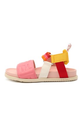 Детские кожаные босоножки FENDI розового цвета по цене 28700 руб., арт. JMR340/AEGS/27-31 | Фото 2 Детские кожаные босоножки FENDI розового цвета, арт. JMR340/AEGS/27-31 | Фото 2 (Материал внутренний: Натуральная кожа)