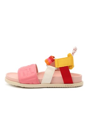 Детские кожаные босоножки FENDI розового цвета по цене 31600 руб., арт. JMR340/AEGS/32-39 | Фото 2 Детские кожаные босоножки FENDI розового цвета, арт. JMR340/AEGS/32-39 | Фото 2 (Материал внутренний: Натуральная кожа; Материал внешний: Кожа)