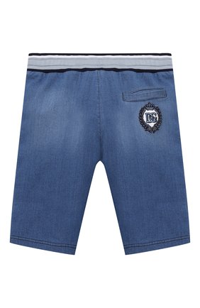 Детские хлопковые шорты DOLCE & GABBANA голубого цвета по цене 21150 руб., арт. L4JQD4/G7YDZ/8-14 | Фото 2 Детские хлопковые шорты DOLCE & GABBANA голубого цвета, арт. L4JQD4/G7YDZ/8-14 | Фото 2
