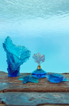 Ваза coral sea средняя DAUM голубого цвета, арт. 05725 | Фото 2 (Интерьер_коллекция: Coral Sea)