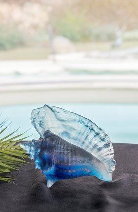 Скульптура ракушка coral sea DAUM голубого цвета, арт. 05710 | Фото 2 (Интерьер_коллекция: Coral Sea)