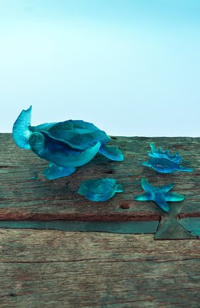 Скульптура ракушка coral sea DAUM синего цвета, арт. 05712 | Фото 2 (Интерьер_коллекция: Coral Sea)