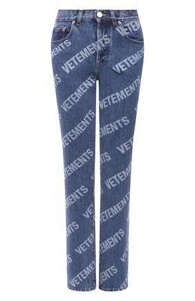 Женские джинсы VETEMENTS синего цвета по цене 114000 руб., арт. WE51PA220B 2803/BLUE | Фото 1 Женские джинсы VETEMENTS синего цвета, арт. WE51PA220B 2803/BLUE | Фото 1