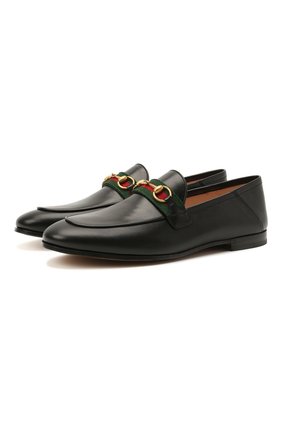 Женские кожаные лоферы web brixton GUCCI черного цвета по цене 62700 руб., арт. 631619/CQXM0 | Фото 1 Женские кожаные лоферы web brixton GUCCI черного цвета, арт. 631619/CQXM0 | Фото 1