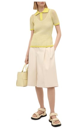 Женское поло BOTTEGA VENETA желтого цвета по цене 79550 руб., арт. 659484/V0R50 | Фото 2 Женское поло BOTTEGA VENETA желтого цвета, арт. 659484/V0R50 | Фото 2