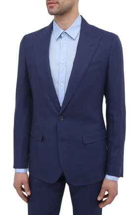 Мужской льняной костюм DOLCE & GABBANA темно-синего цвета по цене 205500 руб., арт. GKC3MT/FU4JB | Фото 2 Мужской льняной костюм DOLCE & GABBANA темно-синего цвета, арт. GKC3MT/FU4JB | Фото 2