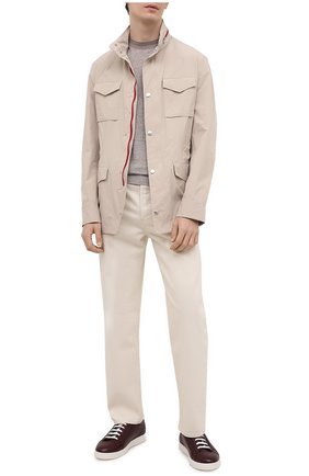 Мужские кожаные кеды KITON бордового цвета по цене 89950 руб., арт. USSSUITN00126 | Фото 2 Мужские кожаные кеды KITON бордового цвета, арт. USSSUITN00126 | Фото 2