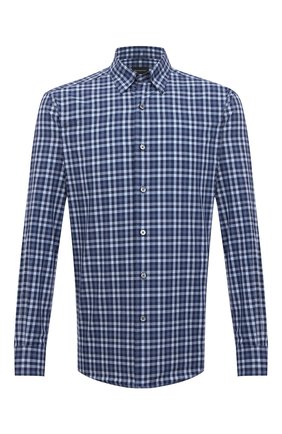 Мужская хлопковая рубашка ERMENEGILDO ZEGNA темно-синего цвета по цене 29950 руб., арт. UWX08/SAL2 | Фото 1 Мужская хлопковая рубашка ERMENEGILDO ZEGNA темно-синего цвета, арт. UWX08/SAL2 | Фото 1