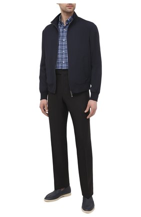 Мужская хлопковая рубашка ERMENEGILDO ZEGNA темно-синего цвета по цене 29950 руб., арт. UWX08/SAL2 | Фото 2 Мужская хлопковая рубашка ERMENEGILDO ZEGNA темно-синего цвета, арт. UWX08/SAL2 | Фото 2