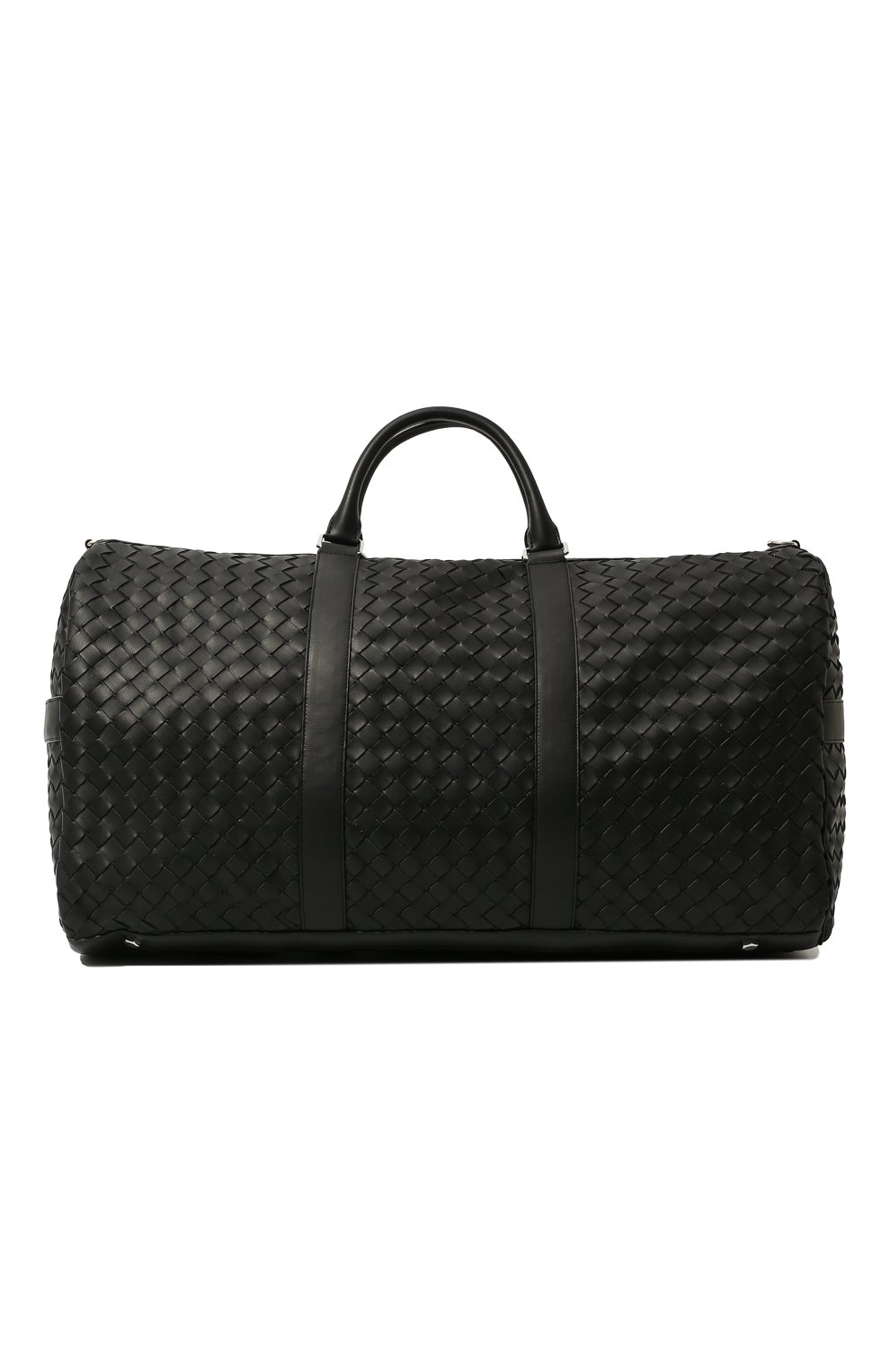 Мужская кожаная дорожная сумка BOTTEGA VENETA черного цвета, арт. 650061/V0E51 | Фото 1 (Материал: Натуральная кожа; Ремень/цепочка: На ремешке; Размер: large)