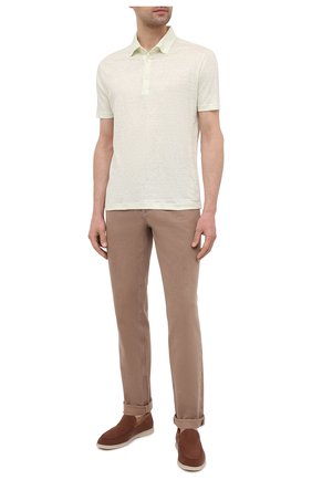 Мужское льняное поло LORO PIANA светло-зеленого цвета по цене 56900 руб., арт. FAI1314 | Фото 2 Мужское льняное поло LORO PIANA светло-зеленого цвета, арт. FAI1314 | Фото 2