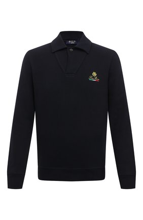 Мужское хлопковое поло LORO PIANA темно-синего цвета по цене 79950 руб., арт. FAL5313 | Фото 1 Мужское хлопковое поло LORO PIANA темно-синего цвета, арт. FAL5313 | Фото 1