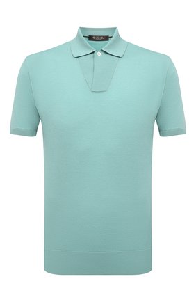 Мужское поло из хлопка и шелка LORO PIANA голубого цвета по цене 130000 руб., арт. FAL5739 | Фото 1 Мужское поло из хлопка и шелка LORO PIANA голубого цвета, арт. FAL5739 | Фото 1