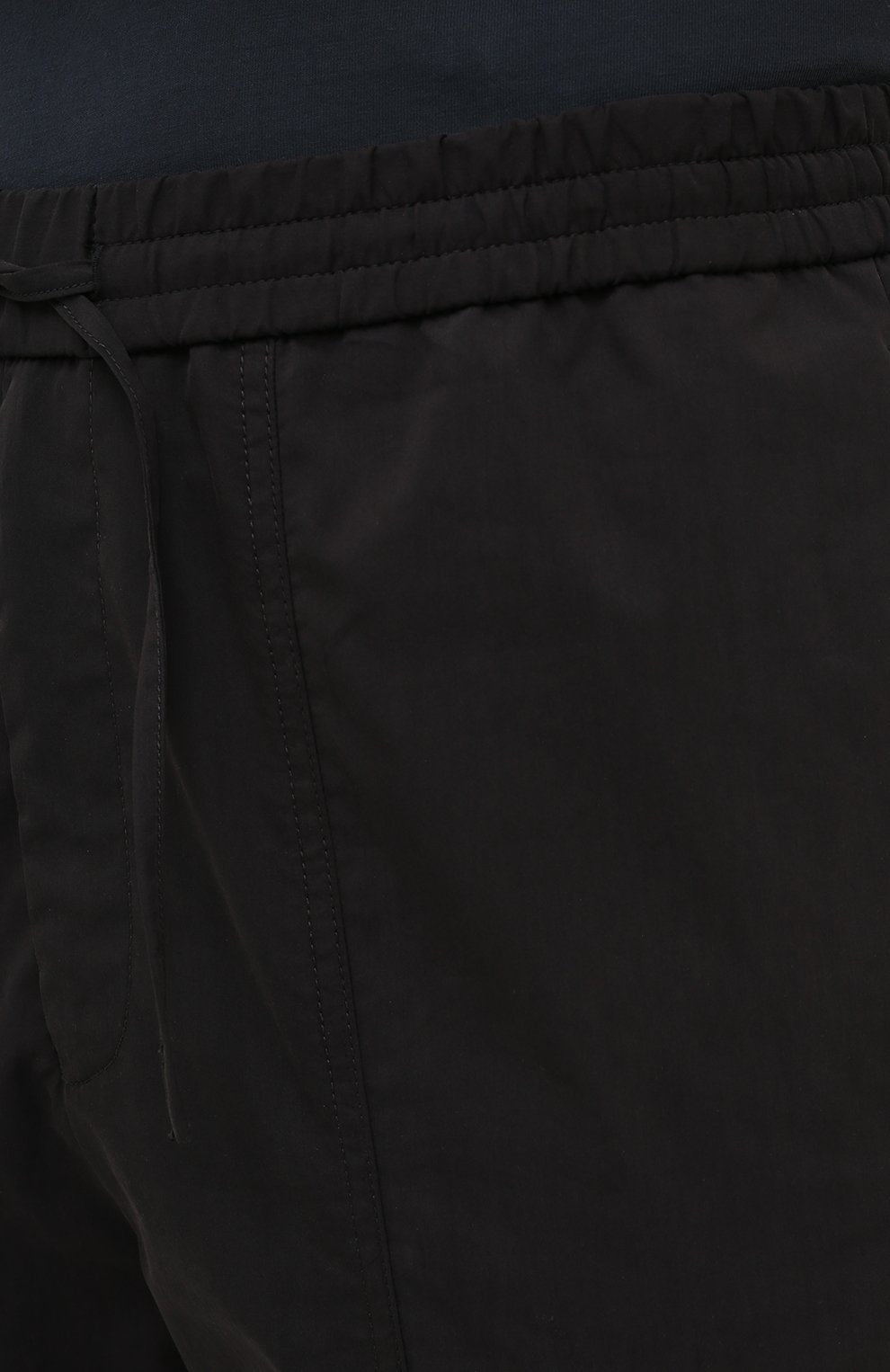 Мужские брюки EMPORIO ARMANI черного цвета, арт. A1P740/A1066 | Фото 5 (Длина (брюки, джинсы): Стандартные; Случай: Повседневный; Материал внешний: Синтетический материал, Хлопок; Стили: Кэжуэл)