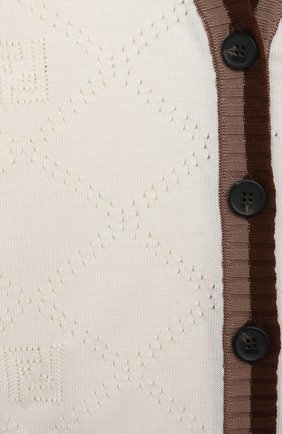 Детский хлопковый кардиган FENDI белого цвета по цене 29950 руб., арт. BMG087/AEXF/12M-24M | Фото 3 Детский хлопковый кардиган FENDI белого цвета, арт. BMG087/AEXF/12M-24M | Фото 3