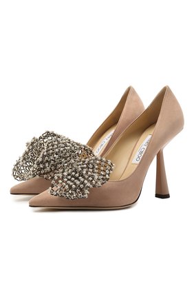 Женские замшевые туфли seka 100 JIMMY CHOO бежевого цвета по цене 199500 руб., арт. SEKA 100/ABK | Фото 1 Женские замшевые туфли seka 100 JIMMY CHOO бежевого цвета, арт. SEKA 100/ABK | Фото 1