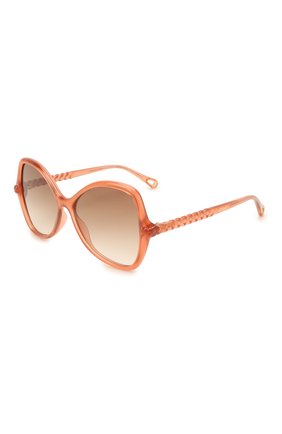 Женские солнцезащитные очки CHLOÉ розового цвета, арт. CH0001S | Фото 1 (Тип очков: С/з; Очки форма: Бабочка)