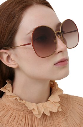 Женские солнцезащитные очки CHLOÉ коричневого цвета по цене 33650 руб., арт. CH0014S | Фото 2 Женские солнцезащитные очки CHLOÉ коричневого цвета, арт. CH0014S | Фото 2
