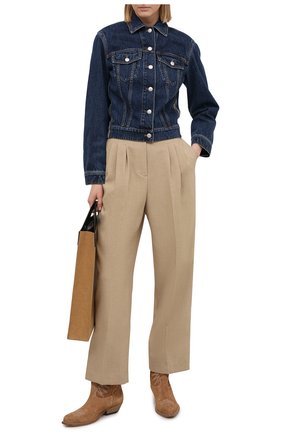 Женская джинсовая куртка ALEXANDER MCQUEEN синего цвета по цене 93500 руб., арт. 650672/QMABB | Фото 2 Женская джинсовая куртка ALEXANDER MCQUEEN синего цвета, арт. 650672/QMABB | Фото 2 (Рукава: Длинные; Материал внешний: Хлопок; Стили: Кэжуэл; Длина (верхняя одежда): Короткие; Кросс-КТ: Деним, Куртка)