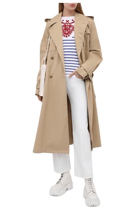 Женский хлопковый пуловер REDVALENTINO голубого цвета по цене 47150 руб., арт. VR0KC08F/5U4 | Фото 2 Женский хлопковый пуловер REDVALENTINO голубого цвета, арт. VR0KC08F/5U4 | Фото 2