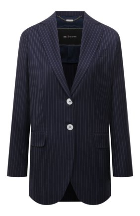 Женский шерстяной жакет KITON темно-синего цвета по цене 317500 руб., арт. D51506K09T81 | Фото 1 Женский шерстяной жакет KITON темно-синего цвета, арт. D51506K09T81 | Фото 1