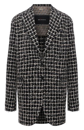 Женский хлопковый жакет KITON черно-белого цвета по цене 292500 руб., арт. D51506K09T29 | Фото 1 Женский хлопковый жакет KITON черно-белого цвета, арт. D51506K09T29 | Фото 1 (Рукава: Длинные; Длина (для топов): Удлиненные; Материал подклада: Шелк; Материал внешний: Хлопок; Стили: Классический; Женское Кросс-КТ: Жакет-одежда; 1-2-бортные: Однобортные; Случай: Повседневный)