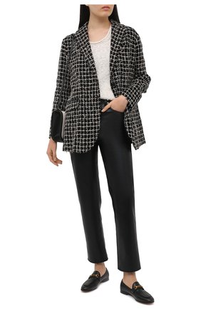 Женский хлопковый жакет KITON черно-белого цвета по цене 292500 руб., арт. D51506K09T29 | Фото 2 Женский хлопковый жакет KITON черно-белого цвета, арт. D51506K09T29 | Фото 2 (Рукава: Длинные; Длина (для топов): Удлиненные; Материал подклада: Шелк; Материал внешний: Хлопок; Стили: Классический; Женское Кросс-КТ: Жакет-одежда; 1-2-бортные: Однобортные; Случай: Повседневный)
