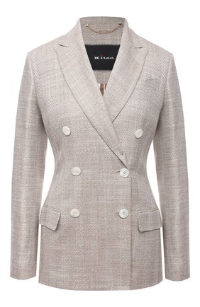 Женский двубортный жакет KITON бежевого цвета по цене 369500 руб., арт. D46523K06S00 | Фото 1 Женский двубортный жакет KITON бежевого цвета, арт. D46523K06S00 | Фото 1