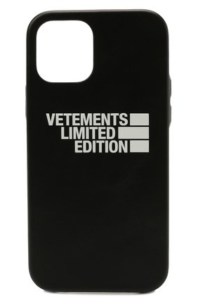 Кожаный чехол для iphone 12 pro VETEMENTS черного цвета, арт. UE51SA160B 2471/W/BLACK NEXT PR0 | Фото 1 (Женское Кросс-КТ: Кожа iPhone; Материал: Натуральная кожа)