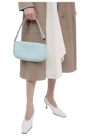 Женская сумка rachel BY FAR голубого цвета, арт. 21SSRCLSICECCEMED | Фото 2 (Сумки-технические: Сумки через плечо, Сумки top-handle; Размер: medium, small; Материал: Натуральная кожа)
