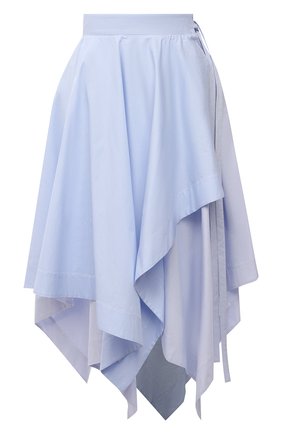 Женская хлопковая юбка LOEWE голубого цвета, арт. S540Y08X25 | Фото 1 (Материал внешний: Хлопок; Женское Кросс-КТ: Юбка-одежда; Длина Ж (юбки, платья, шорты): Миди, Макси; Стили: Романтичный; Региональные ограничения белый список (Axapta Mercury): RU)