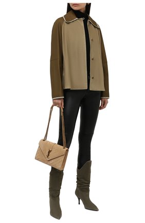 Женская замшевая куртка LOEWE зеленого цвета по цене 398500 руб., арт. S540Y19X01 | Фото 2 Женская замшевая куртка LOEWE зеленого цвета, арт. S540Y19X01 | Фото 2 (Длина (верхняя одежда): До середины бедра; Материал подклада: Хлопок; Рукава: Длинные; Стили: Кэжуэл; Женское Кросс-КТ: Замша и кожа; Кросс-КТ: Куртка)