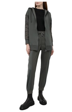 Женские джоггеры EMPORIO ARMANI хаки цвета по цене 28750 руб., арт. 3K2P6D/2JXTZ | Фото 2 Женские джоггеры EMPORIO ARMANI хаки цвета, арт. 3K2P6D/2JXTZ | Фото 2