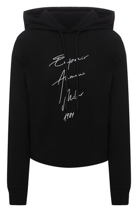 Женский худи EMPORIO ARMANI черного цвета по цене 19950 руб., арт. 3K2M7M/2JQMZ | Фото 1 Женский худи EMPORIO ARMANI черного цвета, арт. 3K2M7M/2JQMZ | Фото 1
