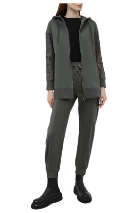 Женский толстовка EMPORIO ARMANI хаки цвета по цене 30900 руб., арт. 3K2M6I/2JXTZ | Фото 2 Женский толстовка EMPORIO ARMANI хаки цвета, арт. 3K2M6I/2JXTZ | Фото 2