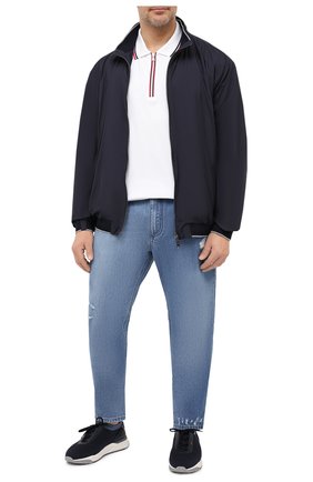 Мужское хлопковое поло PAUL&SHARK белого цвета по цене 24400 руб., арт. 21411310/C00/3XL-6XL | Фото 2 Мужское хлопковое поло PAUL&SHARK белого цвета, арт. 21411310/C00/3XL-6XL | Фото 2 (Длина (для топов): Удлиненные; Рукава: Короткие; Материал внешний: Хлопок; Застежка: Молния; Стили: Кэжуэл)