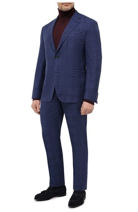 Мужской костюм из шерсти и шелка CANALI темно-синего цвета по цене 244500 руб., арт. 25270/53/BF03199/60-64 | Фото 1 Мужской костюм из шерсти и шелка CANALI темно-синего цвета, арт. 25270/53/BF03199/60-64 | Фото 1 (Рукава: Длинные; Материал внешний: Шерсть; Стили: Классический; Костюмы М: Однобортный; Big sizes: Big Sizes)