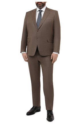 Мужской шерстяной костюм CANALI коричневого цвета по цене 193500 руб., арт. 21280/10/BF00481/60-64 | Фото 1 Мужской шерстяной костюм CANALI коричневого цвета, арт. 21280/10/BF00481/60-64 | Фото 1 (Материал внешний: Шерсть; Рукава: Длинные; Материал подклада: Купро; Стили: Классический; Костюмы М: Однобортный; Big sizes: Big Sizes)