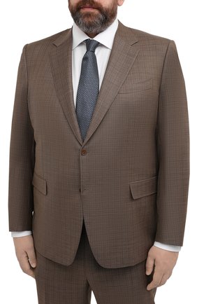 Мужской шерстяной костюм CANALI коричневого цвета по цене 193500 руб., арт. 21280/10/BF00481/60-64 | Фото 2 Мужской шерстяной костюм CANALI коричневого цвета, арт. 21280/10/BF00481/60-64 | Фото 2 (Материал внешний: Шерсть; Рукава: Длинные; Материал подклада: Купро; Стили: Классический; Костюмы М: Однобортный; Big sizes: Big Sizes)